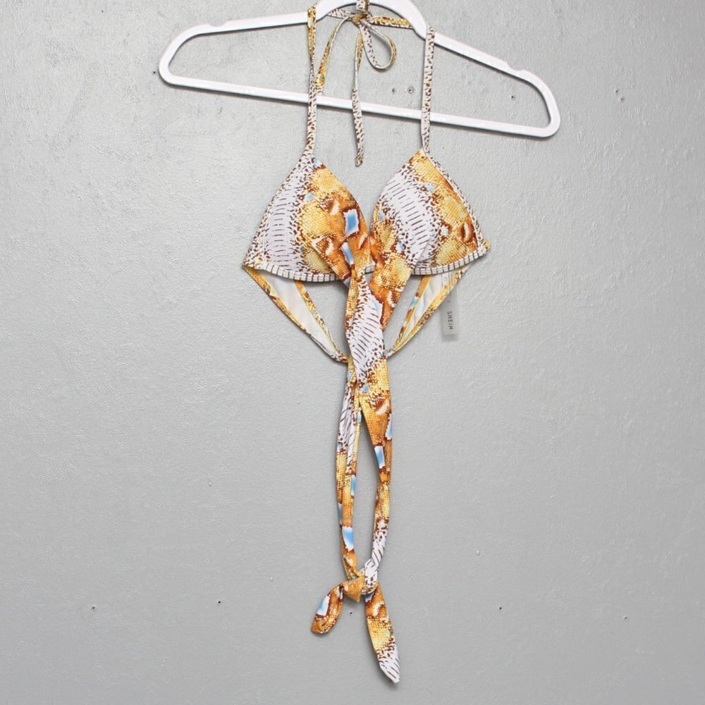 SHEIN snake print wrap 2 piece bikini swimsuit